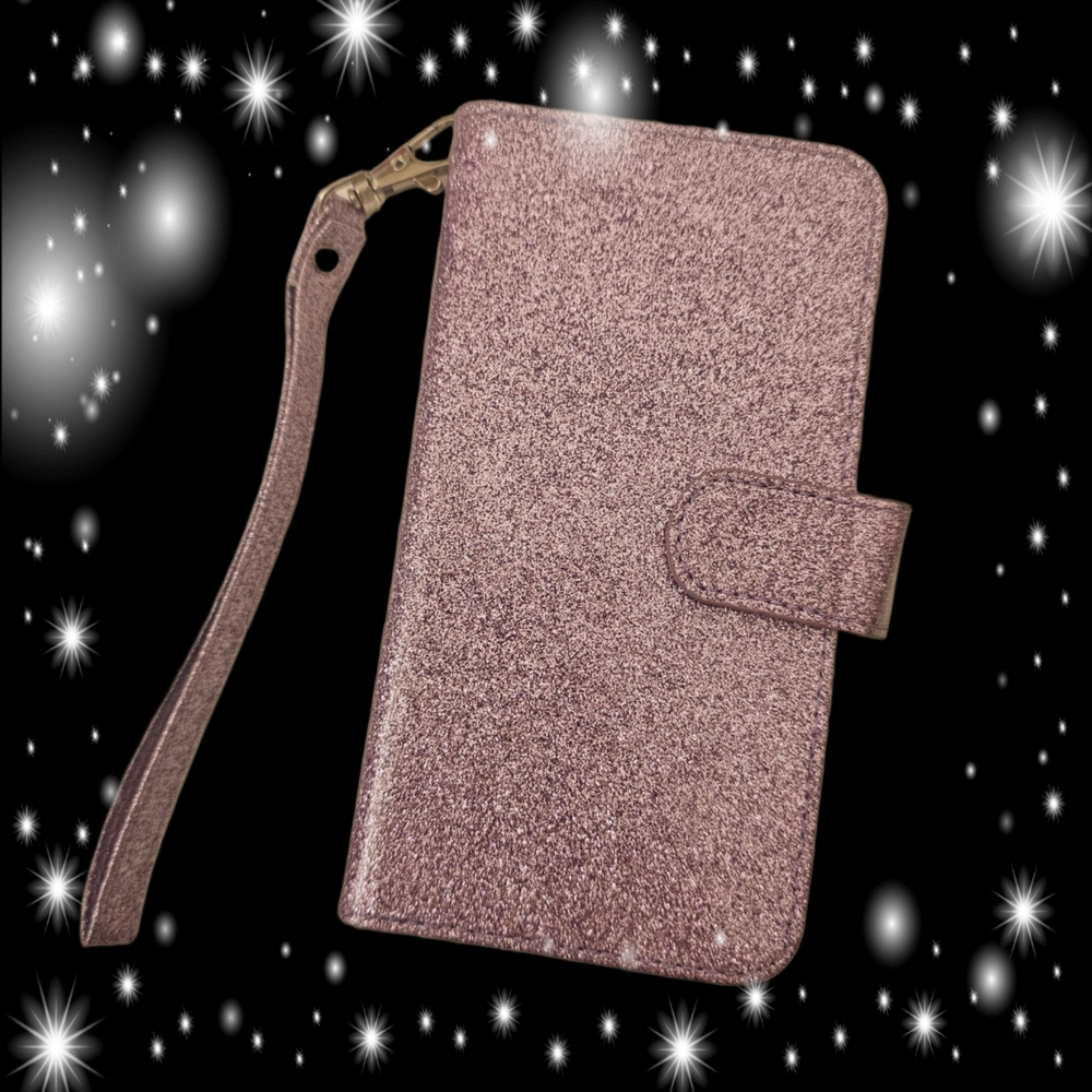 Glittery Purple Galaxy A9 Wallet Case